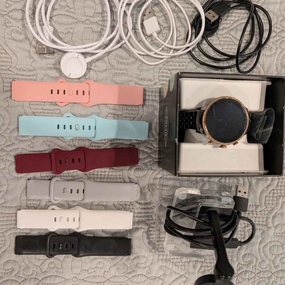 Fossil Gen 6 Julianna Gunmetal & Rose Gold WearOS Smartwatch - Picture 5 of 5
